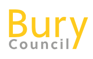 The logo of Bury Council with the word 'Bury' in yellow and 'Council' in gray.