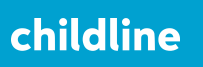 blue box with childline written in white