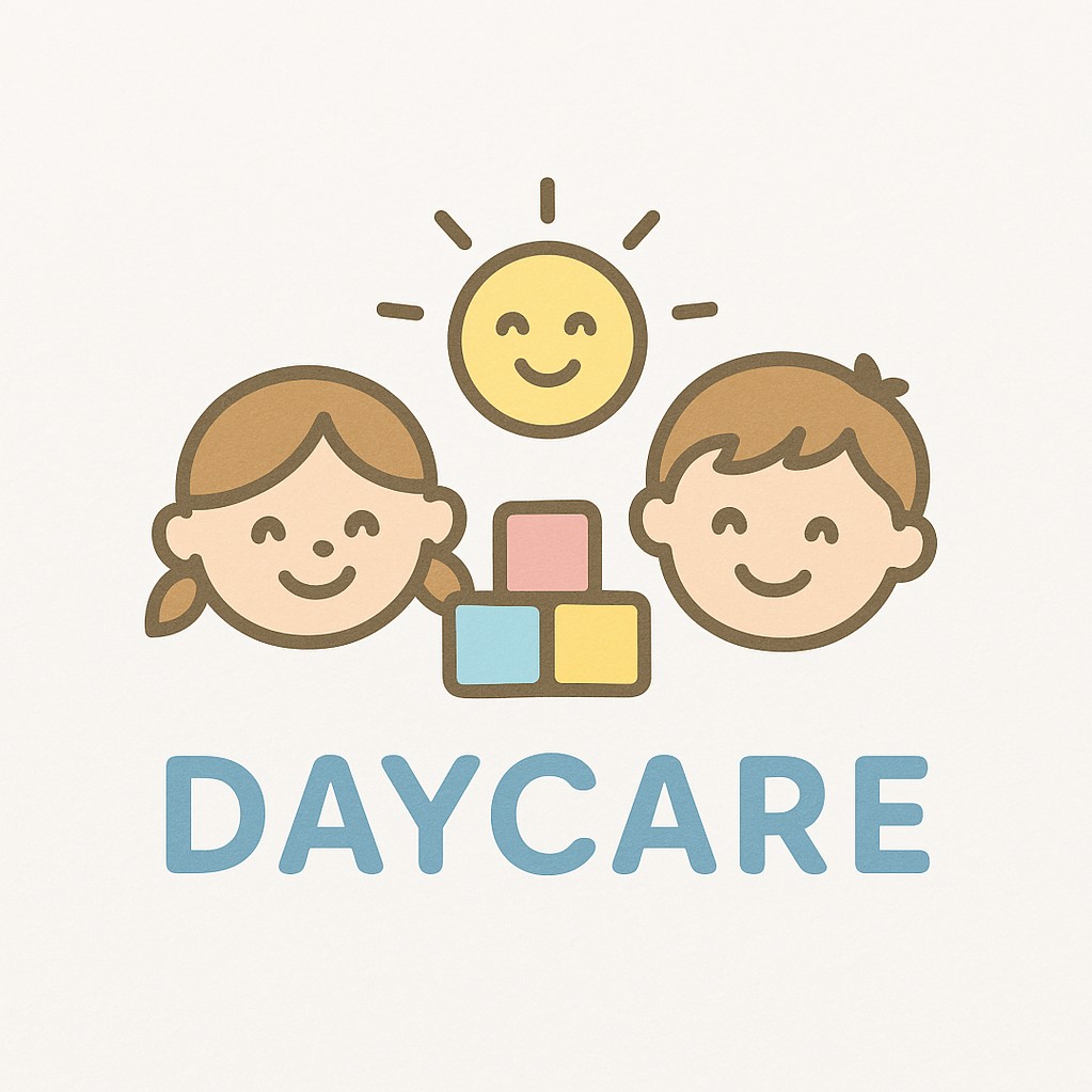 logo comprising of children's faces with coloured blocks and a sun on a white background