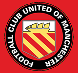 logo comprising of wording on white in black circle on red background