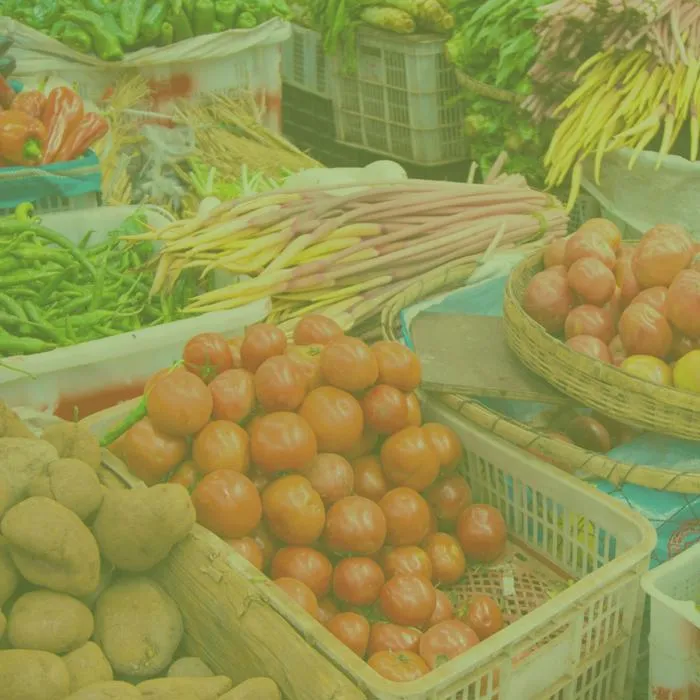 vibrant vegetables displayed in baskets
