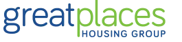 text logo comprising of 'great' in blue and 'places' in green on white background