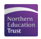 logo for Northern eduation trust in white on purple background