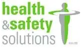 white background with health & safety solutions in green writing
