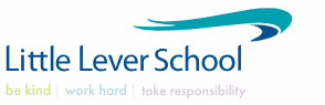 text logo of LIttle lever school in blue on white background