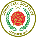 A circular logo featuring a red rose at the centre surrounded by green leaves.