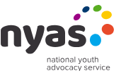 text logo of nyas in black on white background