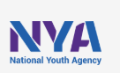 text logo for National Youth Agency in blue on white background