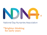 text logo for NDNA in different colours on white background
