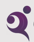 Quality Sport logo of purple circles in shape of figure holding a ball on a white background