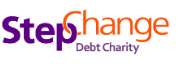 text logo comprising of step in purple with change in orange on white background