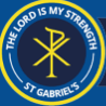 st gabriels school logo of yellow circle on blue background