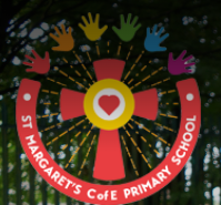 logo with school name beneath red and yellow cross with different coloured hands