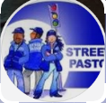 An illustration of three people in blue jackets, with the text 'STREET PASTORS' underneath.